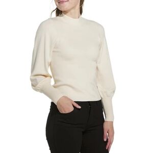 Vero Moda Cream Cowl Neck Sweater with Balloon Sleeves